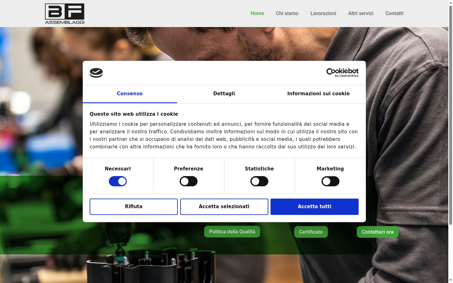 Capture d'écran de la bannière de consentement affichée avant toute interaction