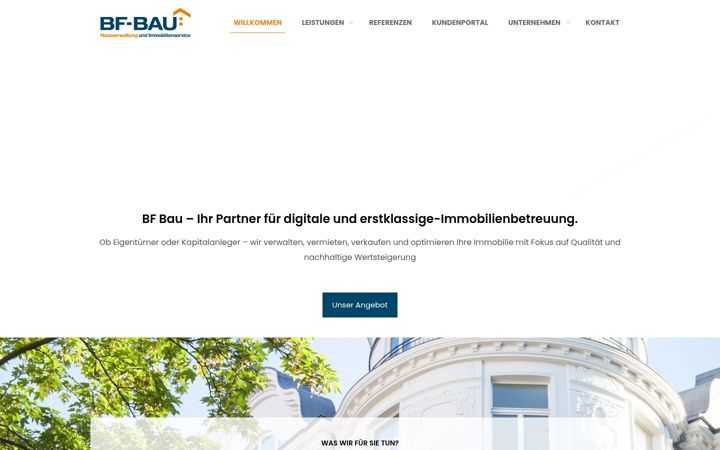 Captura de pantalla de bfbau.de