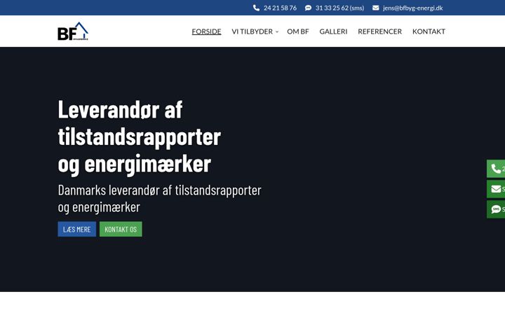 Skærmbillede af bfbyggeservice.dk
