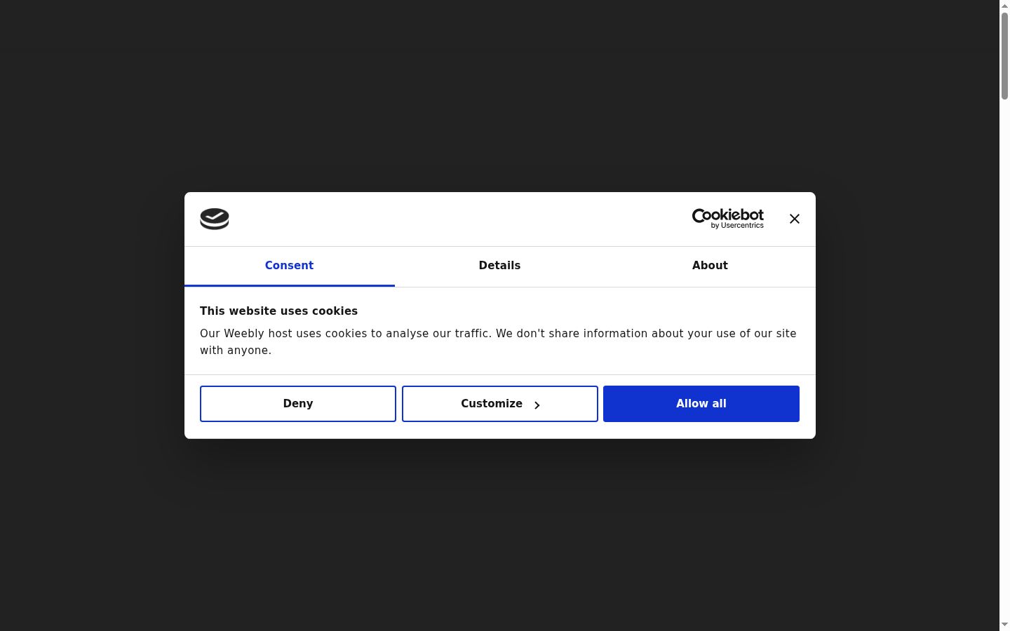 Capture d'écran de la bannière de consentement affichée avant toute interaction