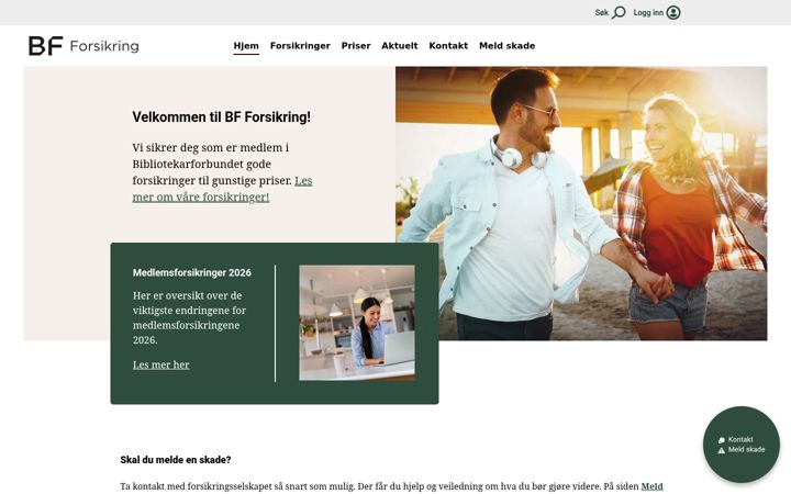 Screenshot of bfforsikring.no