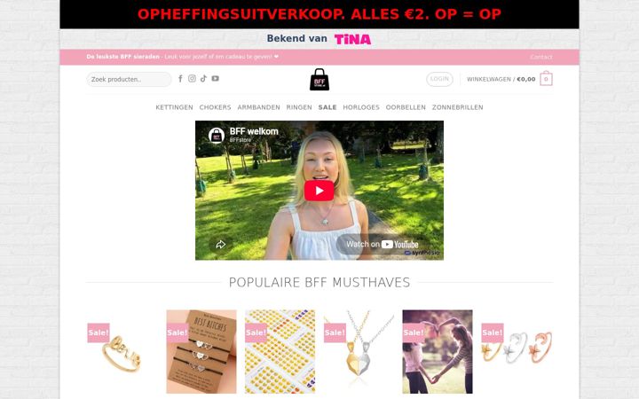 Ekrānuzņēmums no bffstore.nl