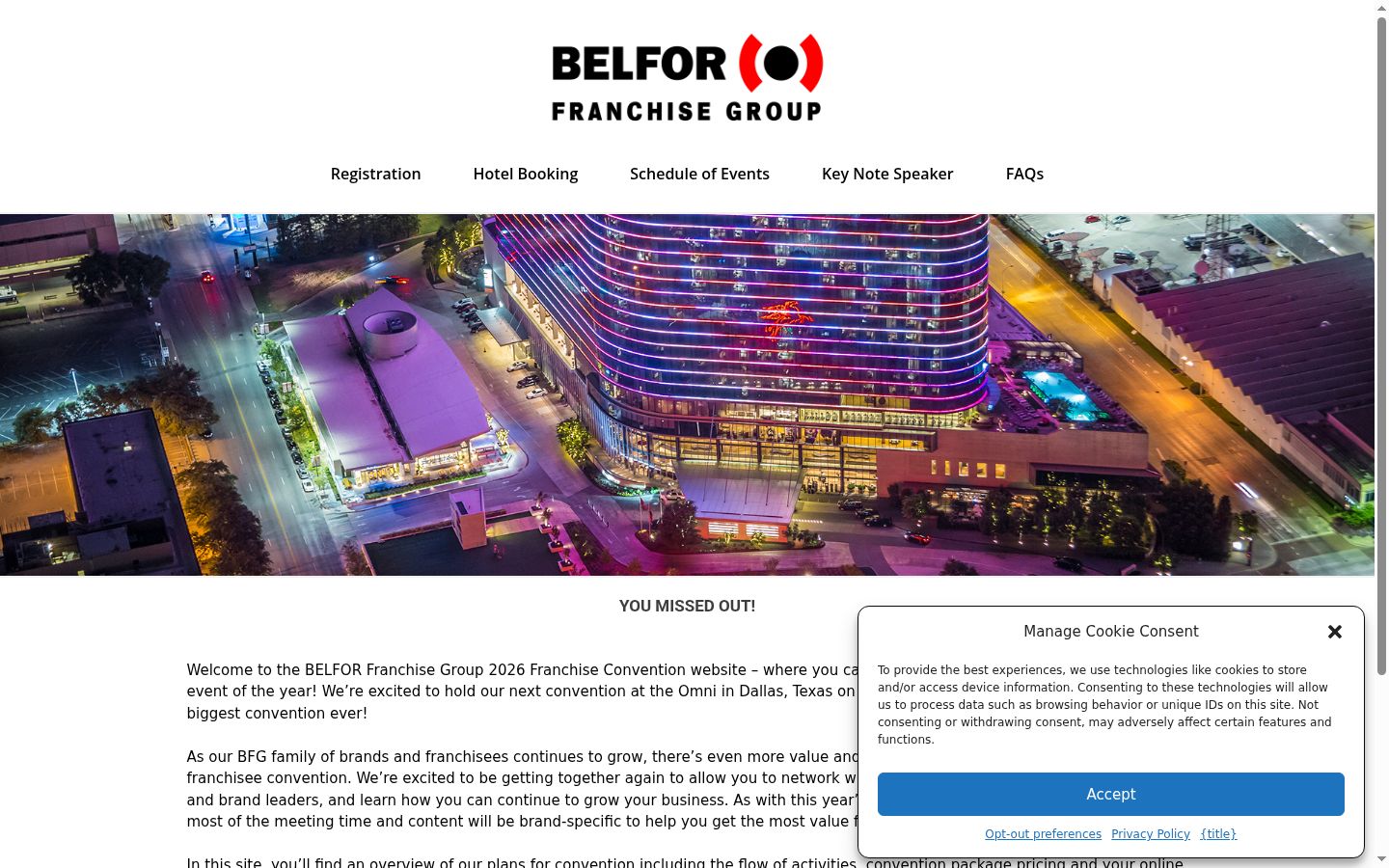 Screenshot del banner di consenso mostrato prima di qualsiasi interazione