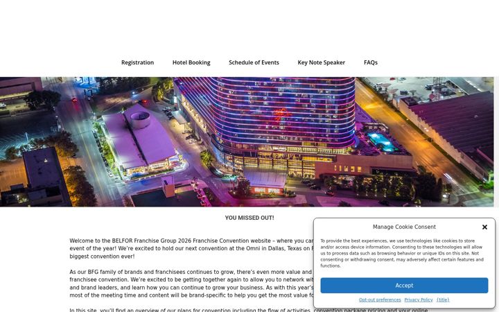 Screenshot of bfgconvention.com