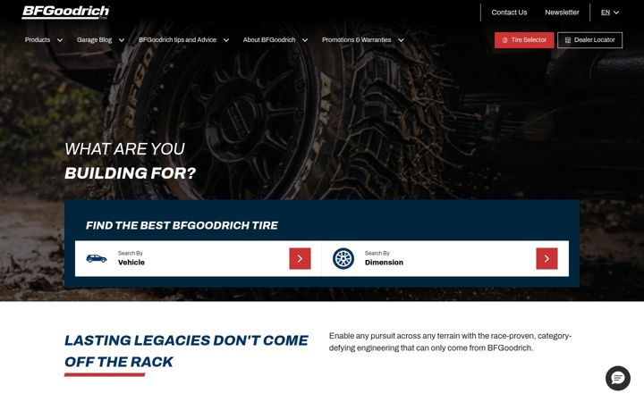 Captura de ecrã de bfgoodrich.ca