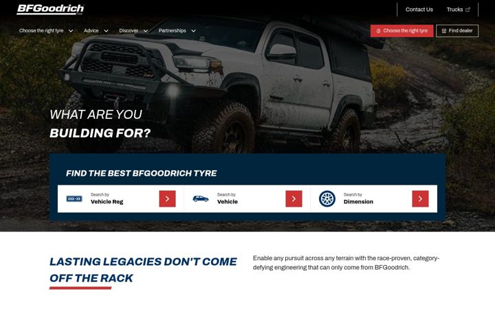Zrzut ekranu bfgoodrich.co.uk