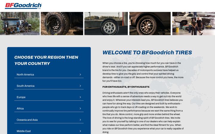 Screenshot of bfgoodrich.com