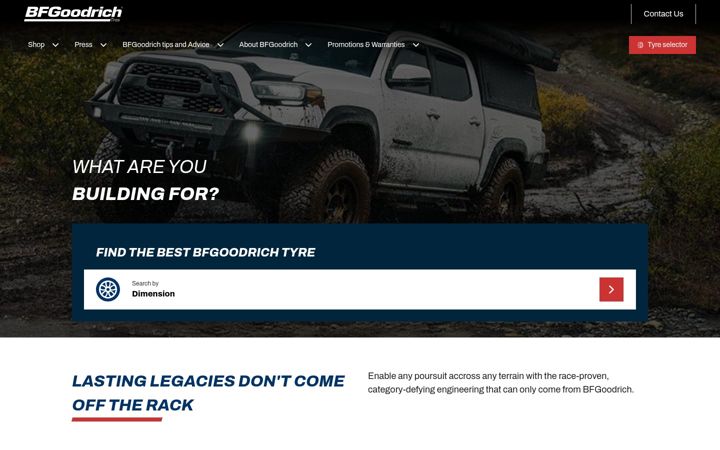 Snímek obrazovky bfgoodrich.in