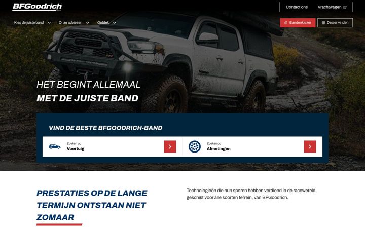 Ekrānuzņēmums no bfgoodrich.nl