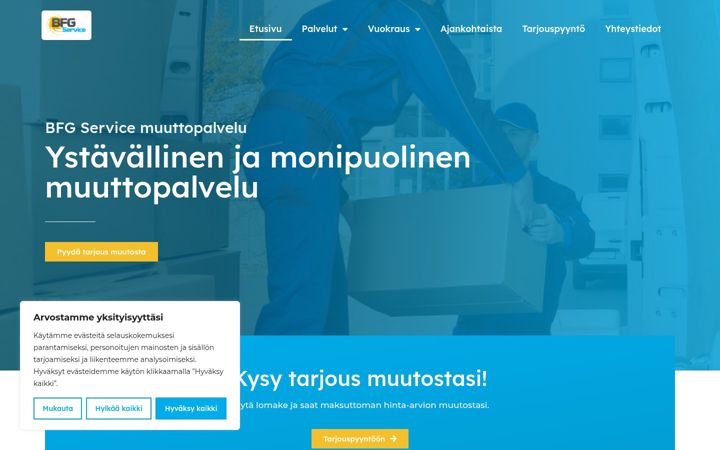 Captură de ecran a bfgservice.fi