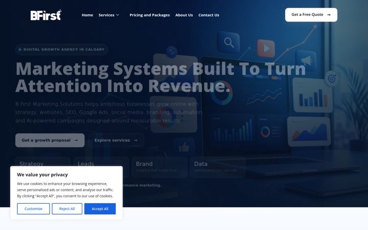 Screenshot of bfirstmarketing.ca