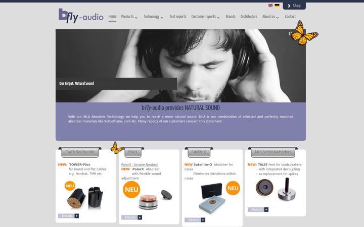 Screenshot of bfly-audio.de