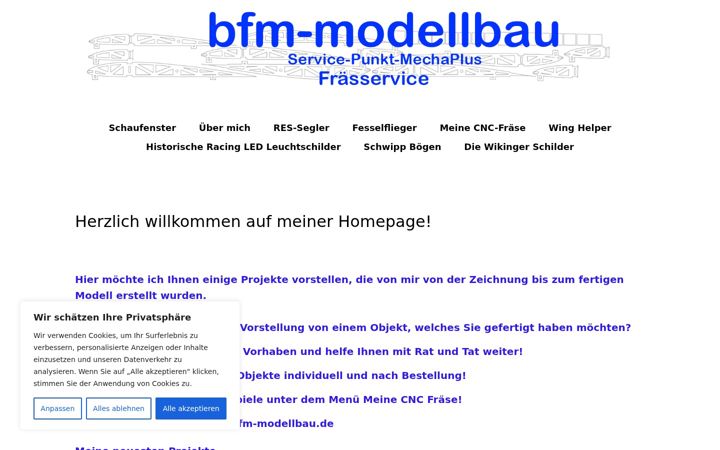 Screenshot of bfm-modellbau.de