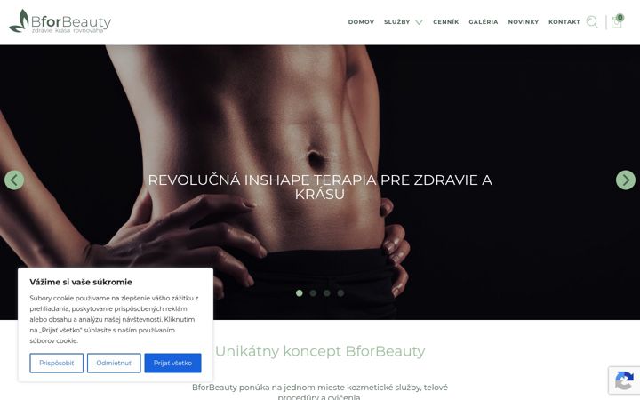 Snímek obrazovky bforbeauty.sk