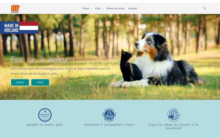 Screenshot von bfpetfood.fr