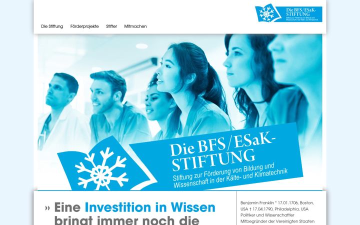 Screenshot of bfs-esak-stiftung.de