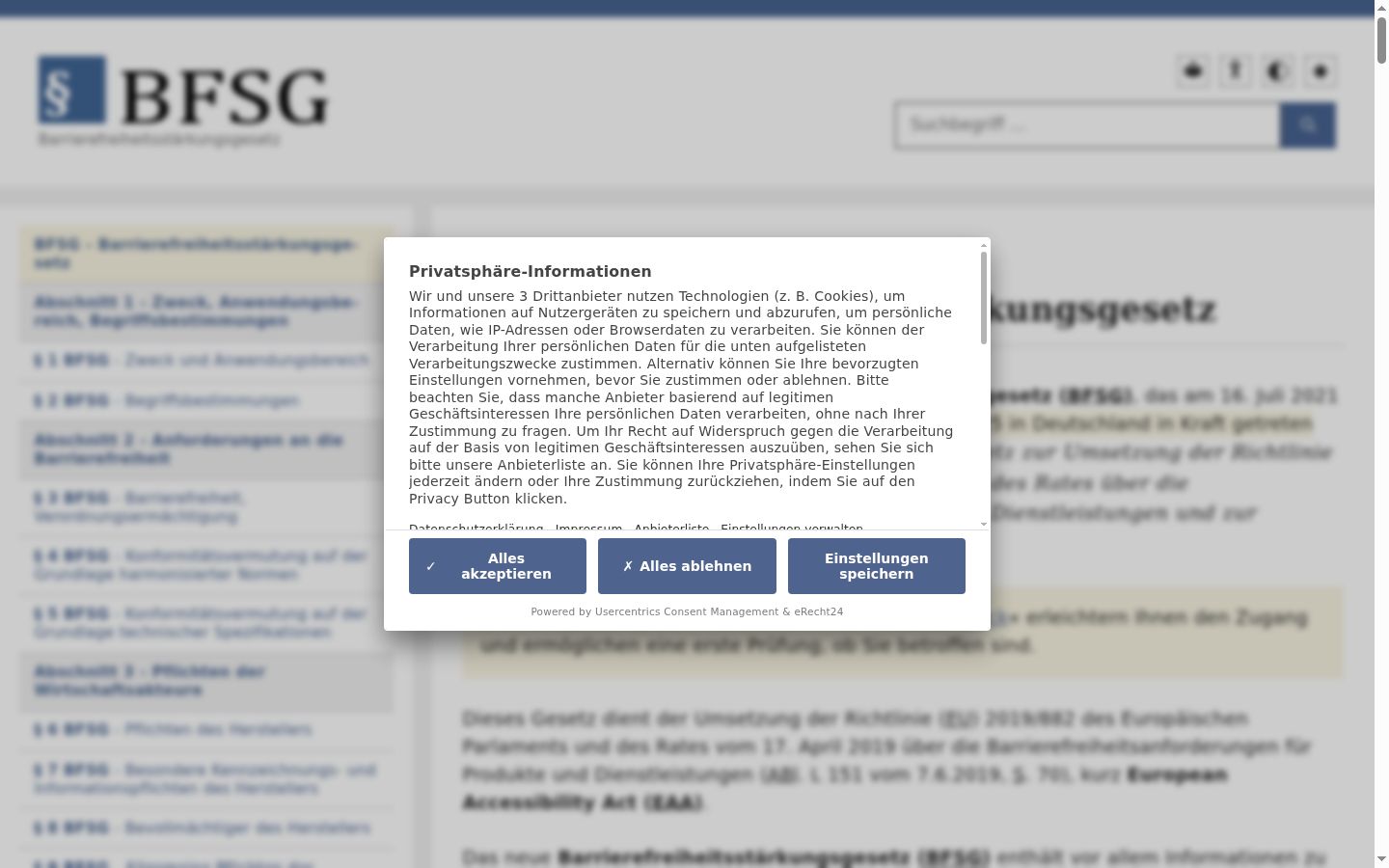 Képernyőkép a bármilyen interakció előtt megjelenő hozzájárulási bannerről