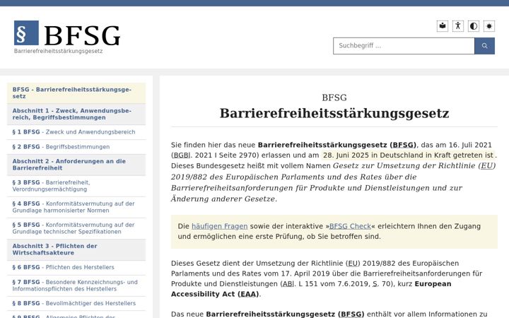 Screenshot of bfsg-gesetz.de