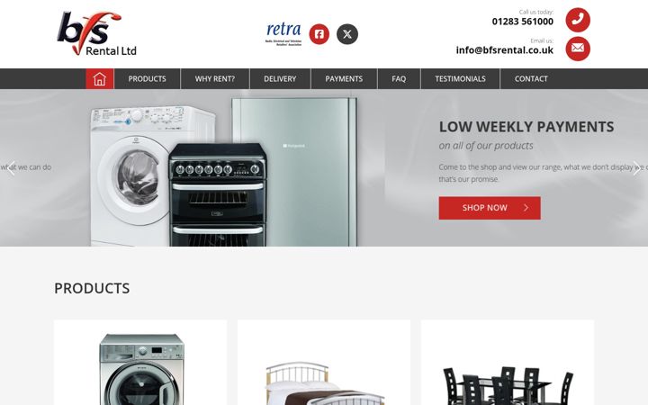 Zrzut ekranu bfsrental.co.uk