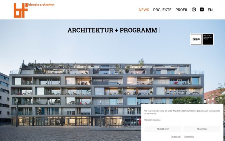 Screenshot of bfstudio-architekten.de