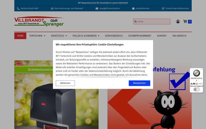 Captură de ecran a bft-tortechnik.de