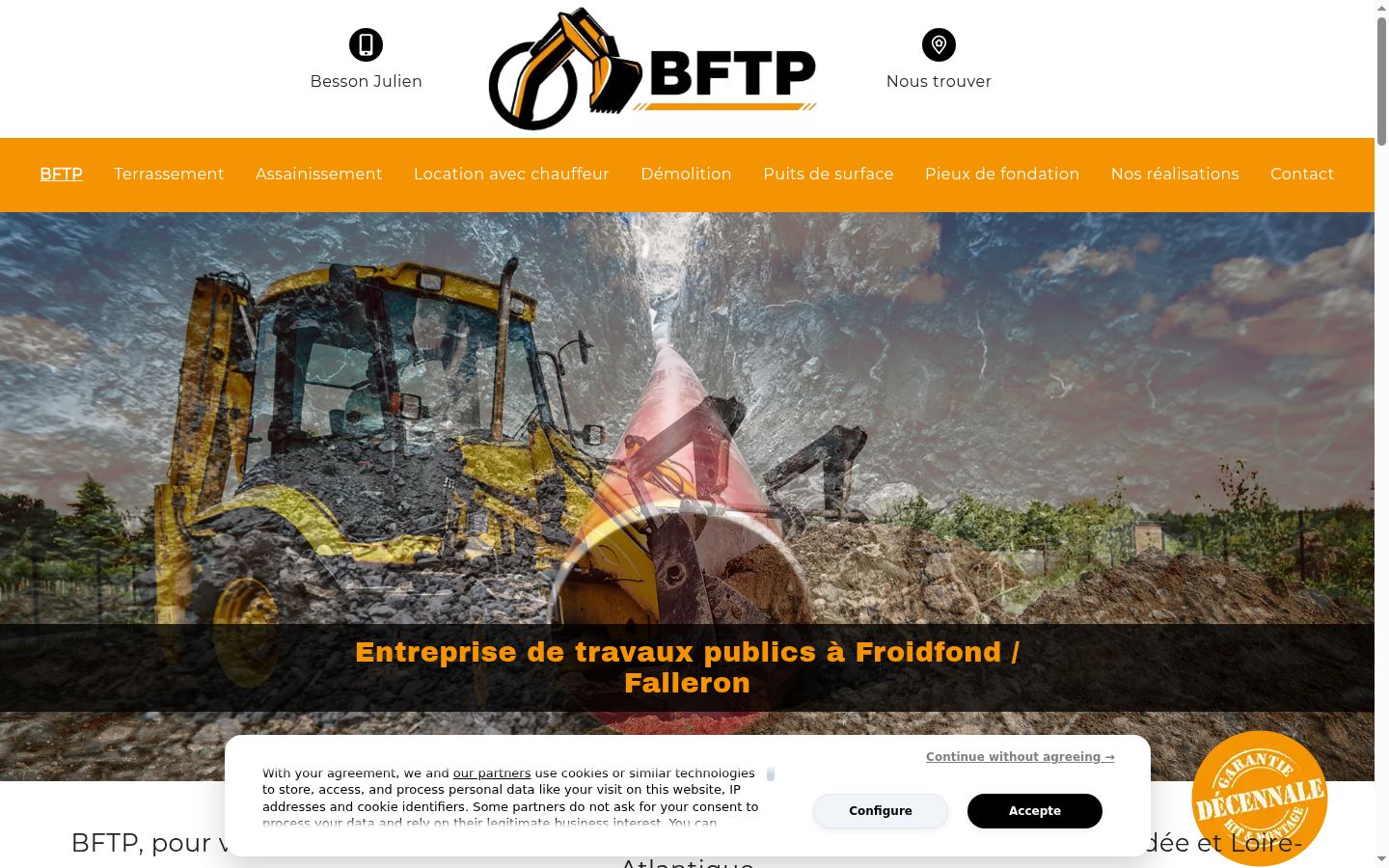 Screenshot of the consent banner shown before any interaction