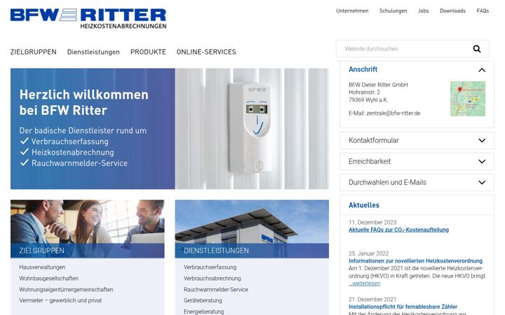 Ekrano kopija bfw-ritter.de