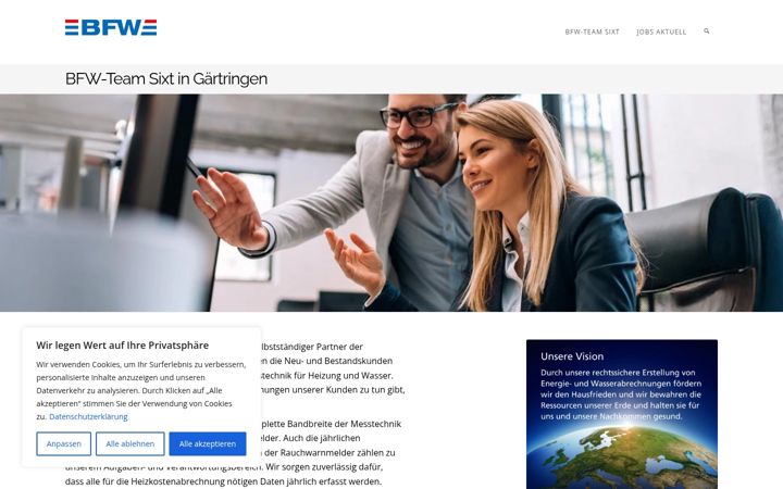 Screenshot of bfw-vertretung-sixt.de