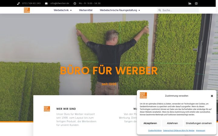 Ekrano kopija bfwerber.de