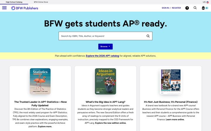 Screenshot of bfwpub.com