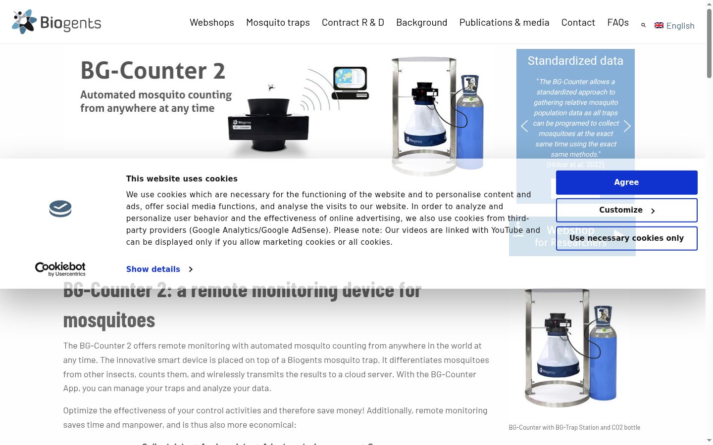 Screenshot del banner di consenso mostrato prima di qualsiasi interazione