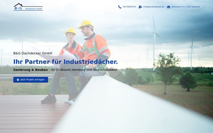 Screenshot of bg-dachdecker.de