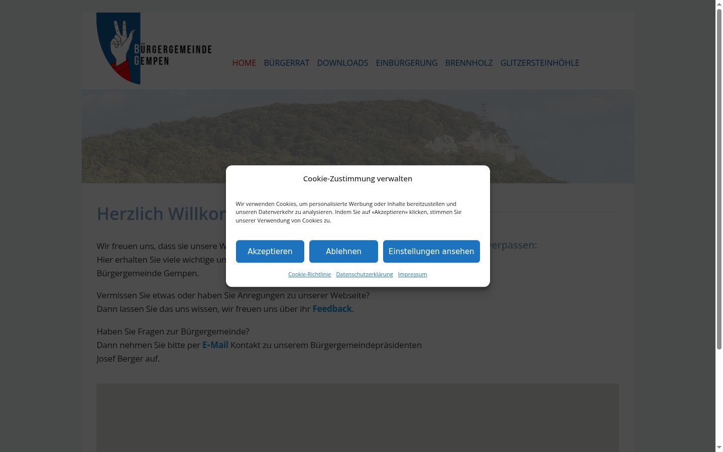 Screenshot of the consent banner shown before any interaction
