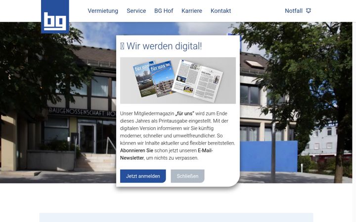 Screenshot of bg-hof.de