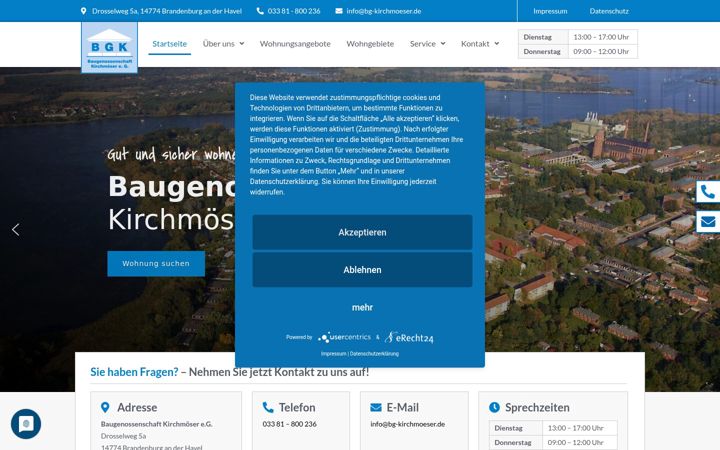 Screenshot of bg-kirchmoeser.de