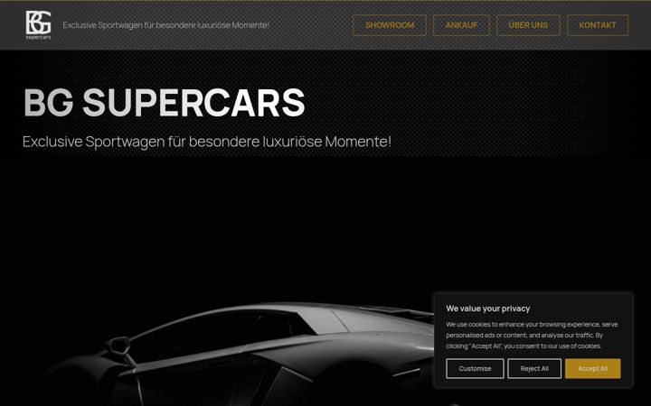 Captura de pantalla de bg-supercars.de