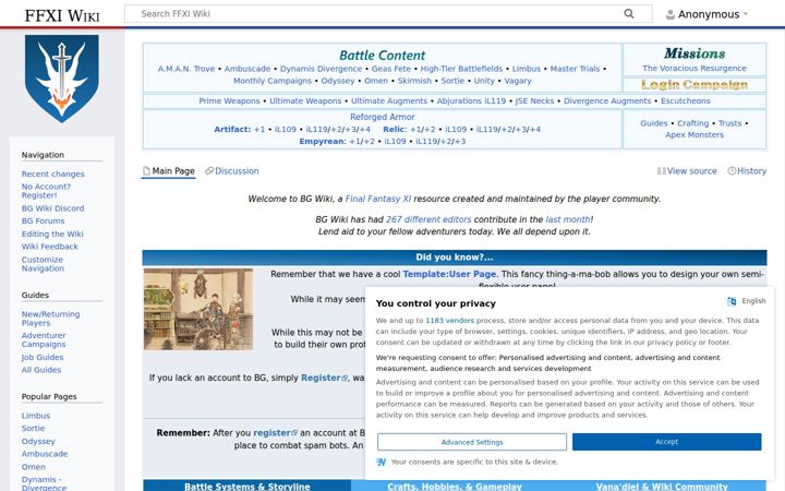 Screenshot von bg-wiki.com