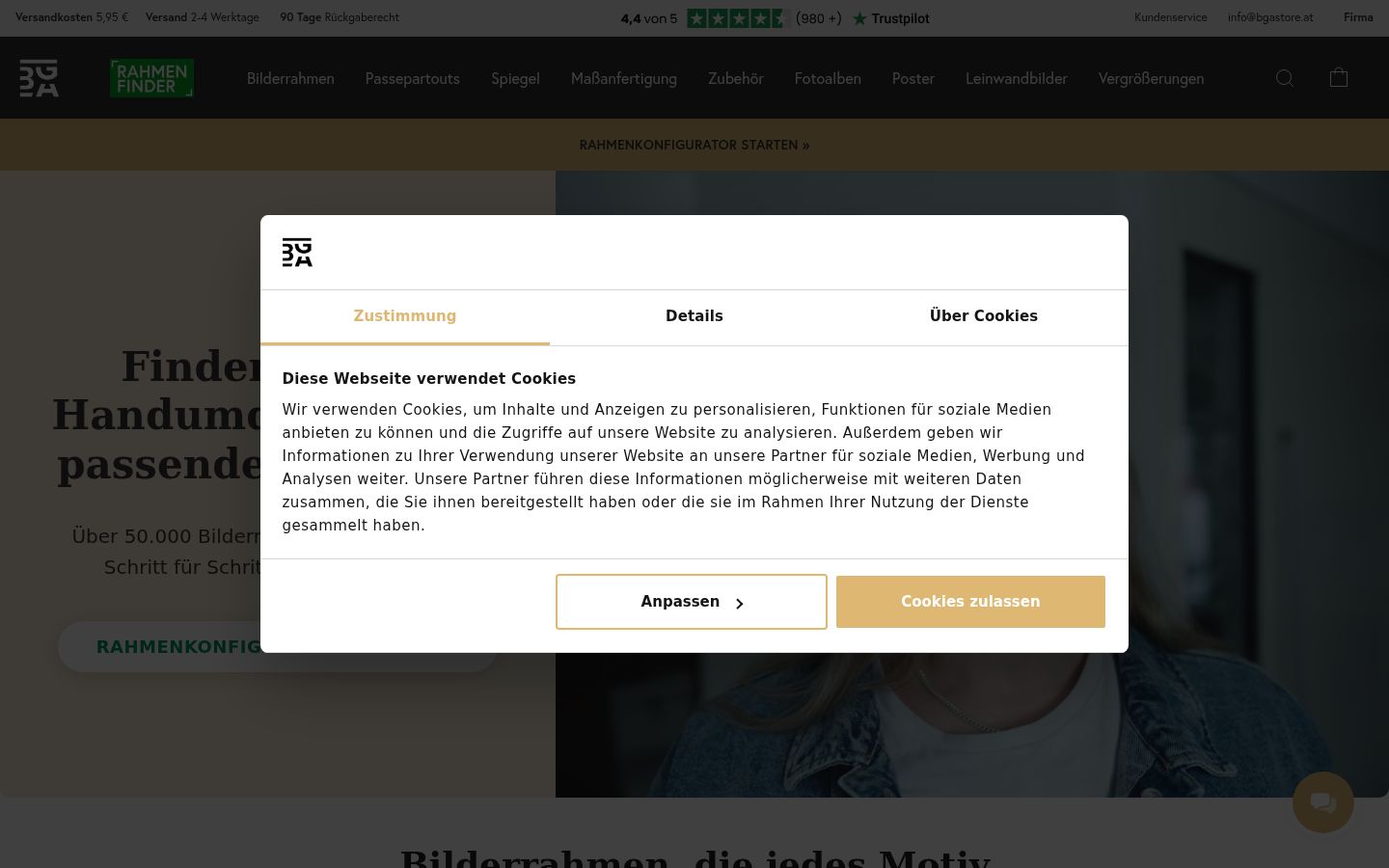 Screenshot del banner di consenso mostrato prima di qualsiasi interazione