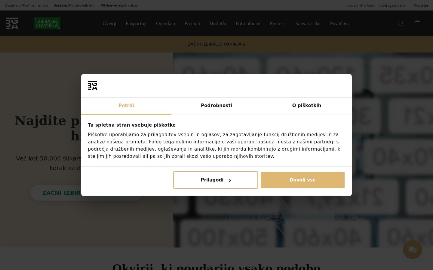 Sutikimo reklamjuostės, rodytos prieš bet kokią sąveiką, ekrano kopija