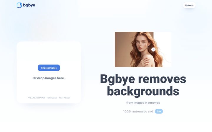 Screenshot of bgbye.art