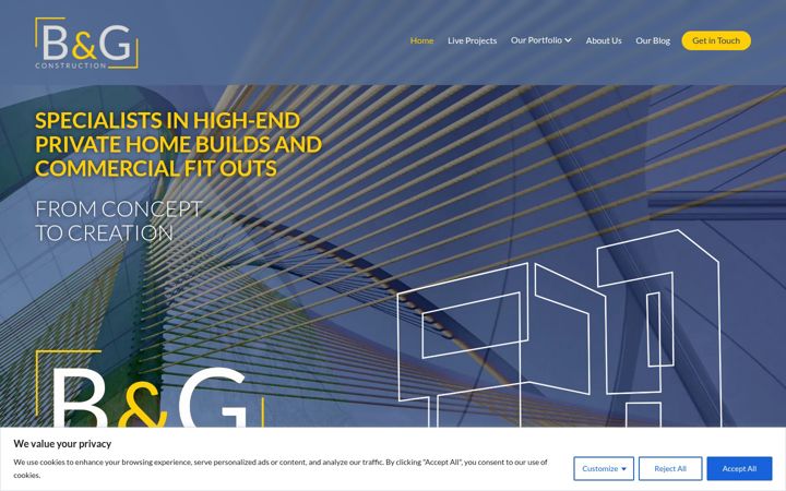 Skjermbilde av bgconstruction.ie