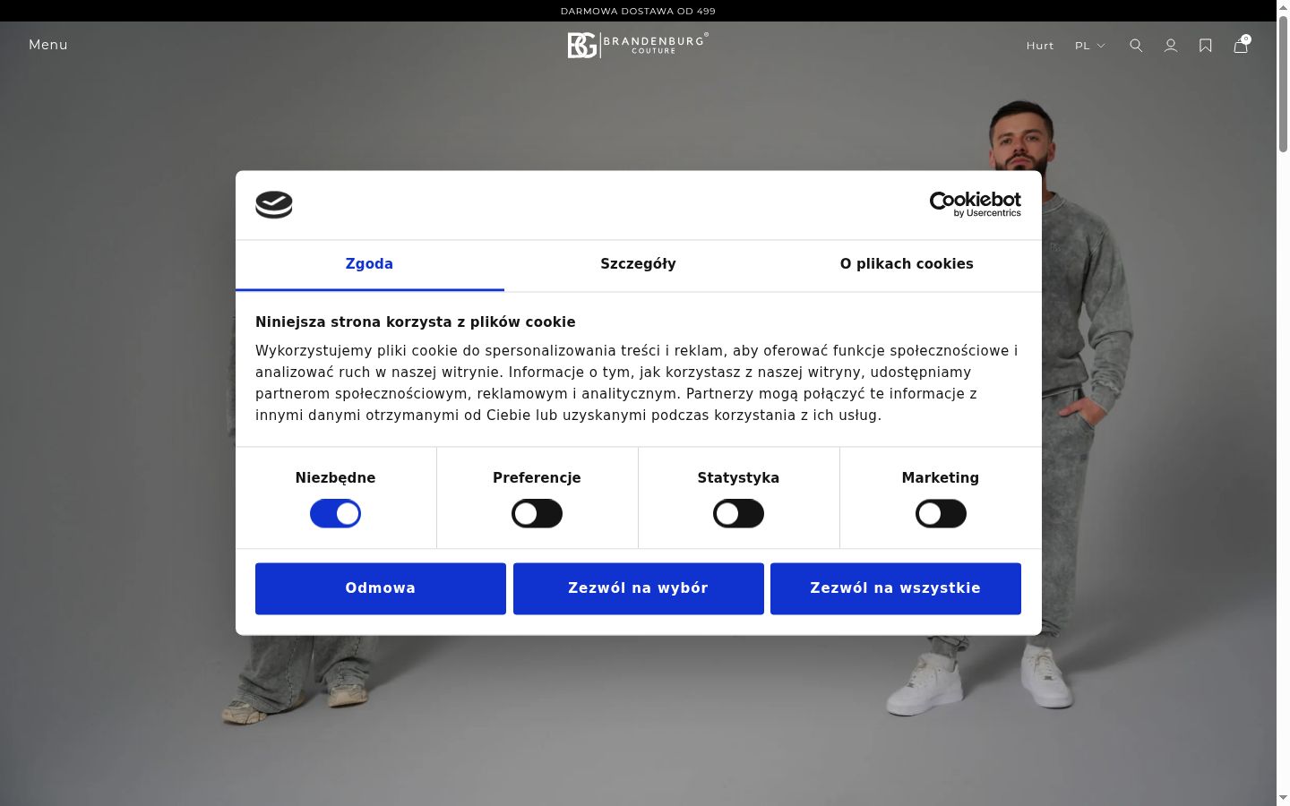 Snímek obrazovky baneru souhlasu zobrazeného před jakoukoli interakcí