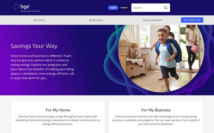 Screenshot of bgesmartenergy.com