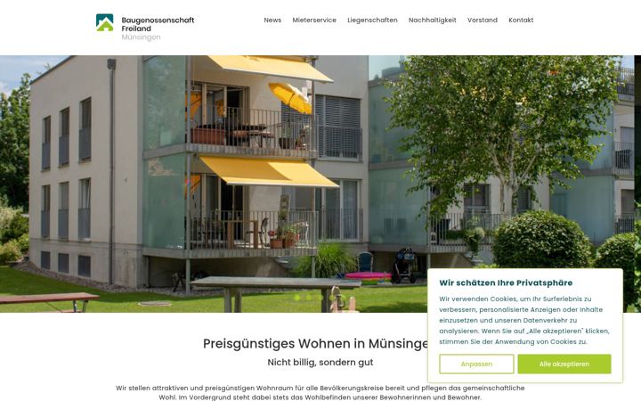 Skærmbillede af bgfreiland.ch
