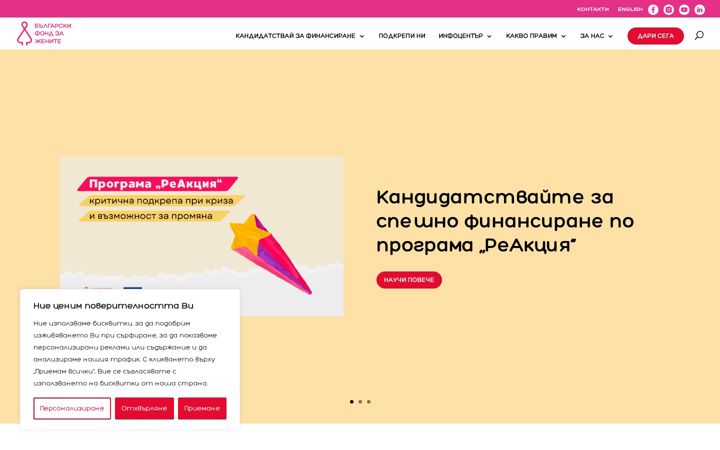 Screenshot stránky bgfundforwomen.org