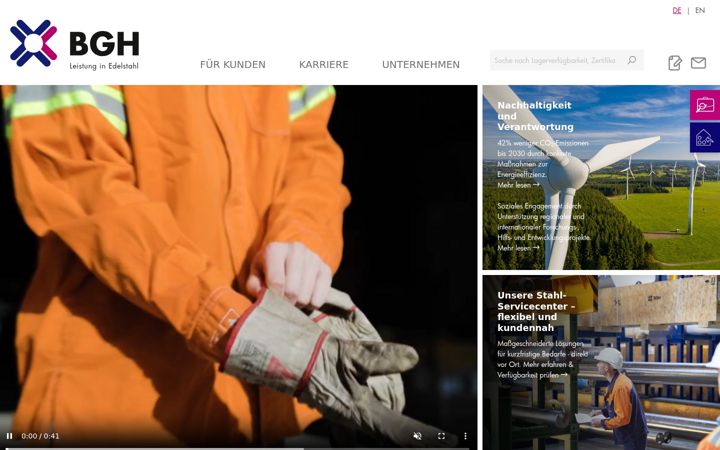 Screenshot of bgh.de