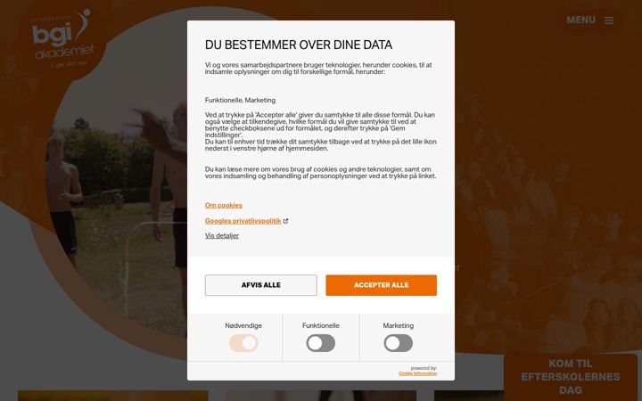 Screenshot of bgiakademiet.dk