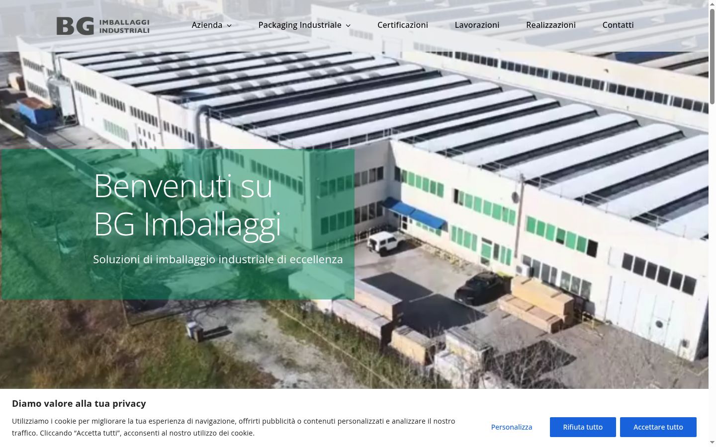 Screenshot del banner di consenso mostrato prima di qualsiasi interazione