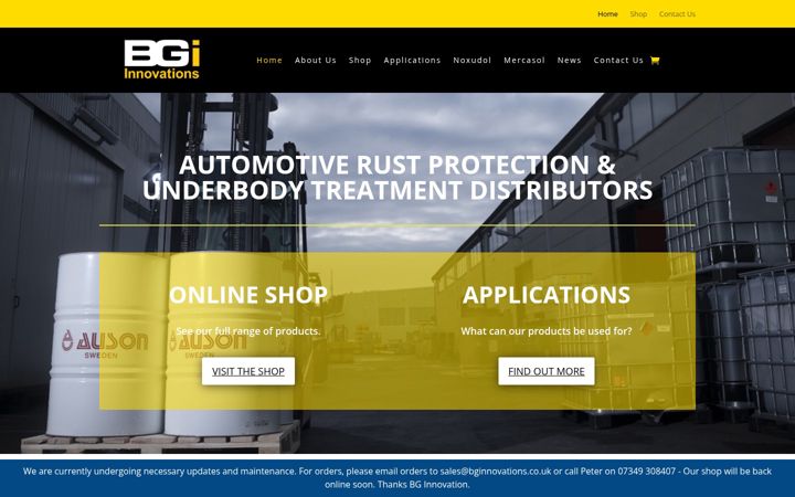 Screenshot of bginnovations.co.uk