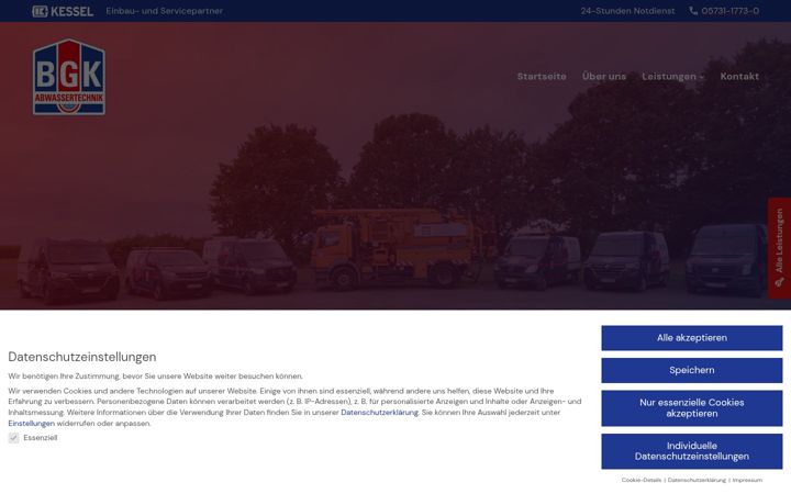 Skjámynd af bgk-abwassertechnik.de